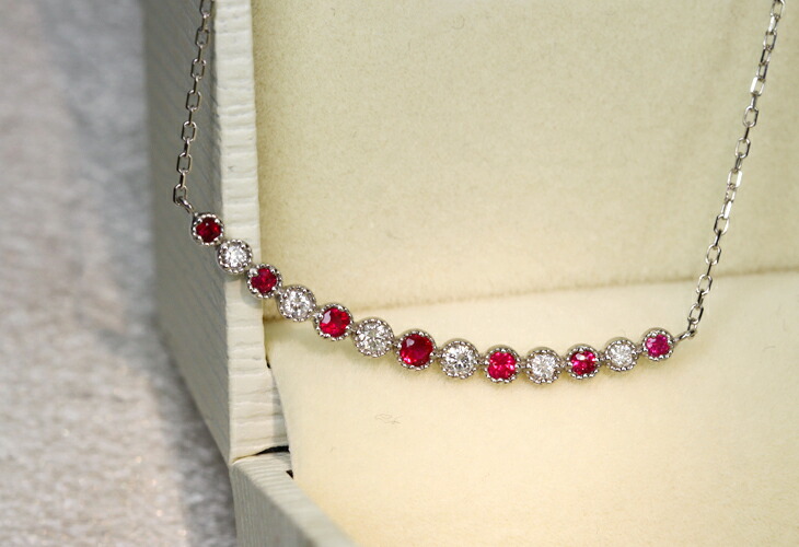 ルビー ダイヤモンド ネックレス