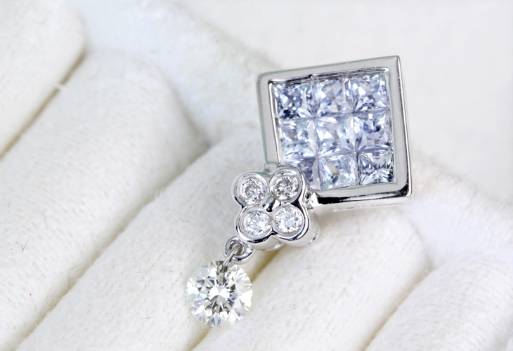 ジュエリー通販ジュエルプラネット【日替り大特価】K18　Total0.5ct　プリンセスカットダイヤモンドリング【10月8日20時販売開始】