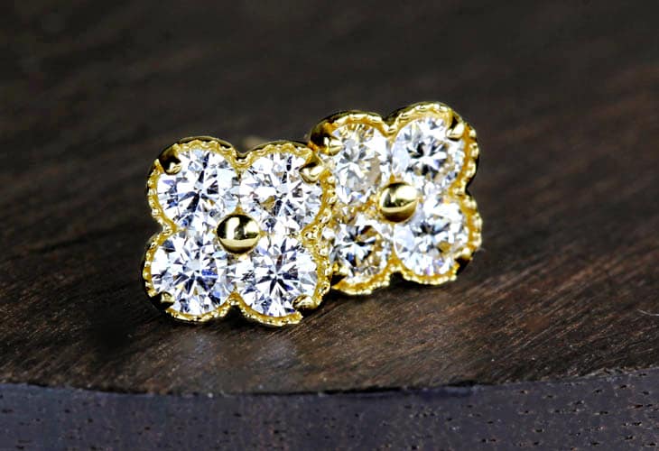 ジュエリー通販ジュエルプラネット【日替り大特価】K18　Total0.5ct　プリンセスカットダイヤモンドリング【10月8日20時販売開始】