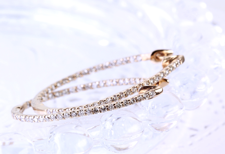 ジュエリー通販ジュエルプラネット【日替り大特価】K18　Total0.5ct　プリンセスカットダイヤモンドリング【10月8日20時販売開始】