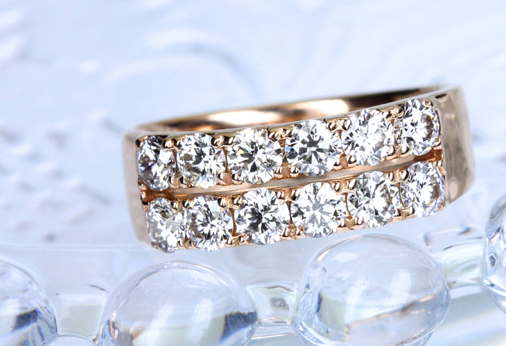 ジュエリー通販ジュエルプラネット【日替り大特価】K18　Total0.5ct　プリンセスカットダイヤモンドリング【10月8日20時販売開始】