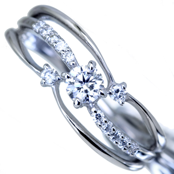 ジュエリー通販ジュエルプラネット【日替り大特価】K18　Total0.5ct　プリンセスカットダイヤモンドリング【10月8日20時販売開始】