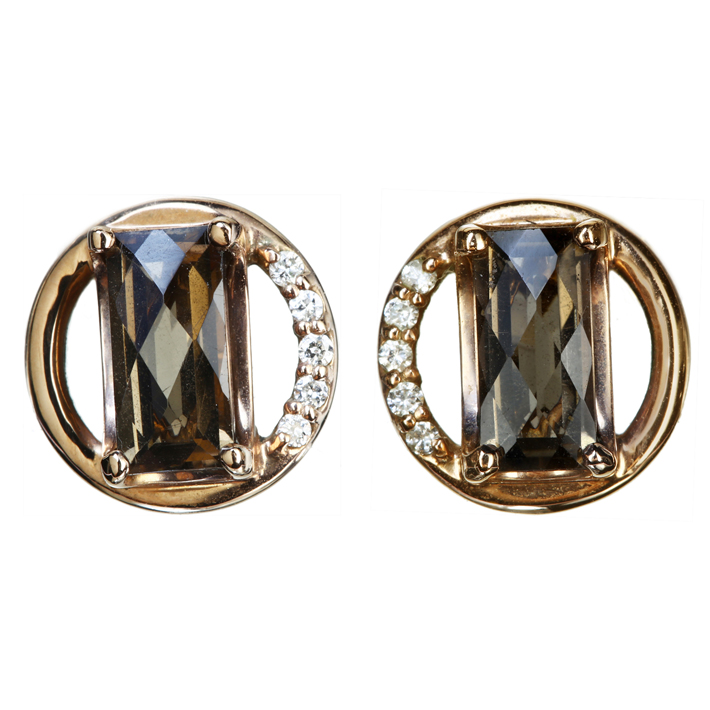 jewel planet 公式サイト / スモーキークォーツ ピアス 0.8ct/0.8ct 保存状態良好☆ K10PG ピアス/ダイヤモンド0.03ct ピアス(両耳用)
