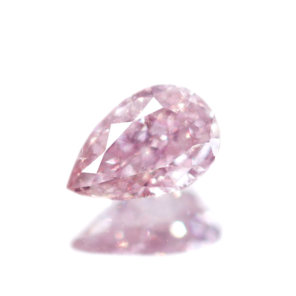 【代行販売】天然ピンクダイヤモンド　0.077ct　FANCY LIGHT PURPLSIH PINK　ルース　ペアシェイプ[AGT]