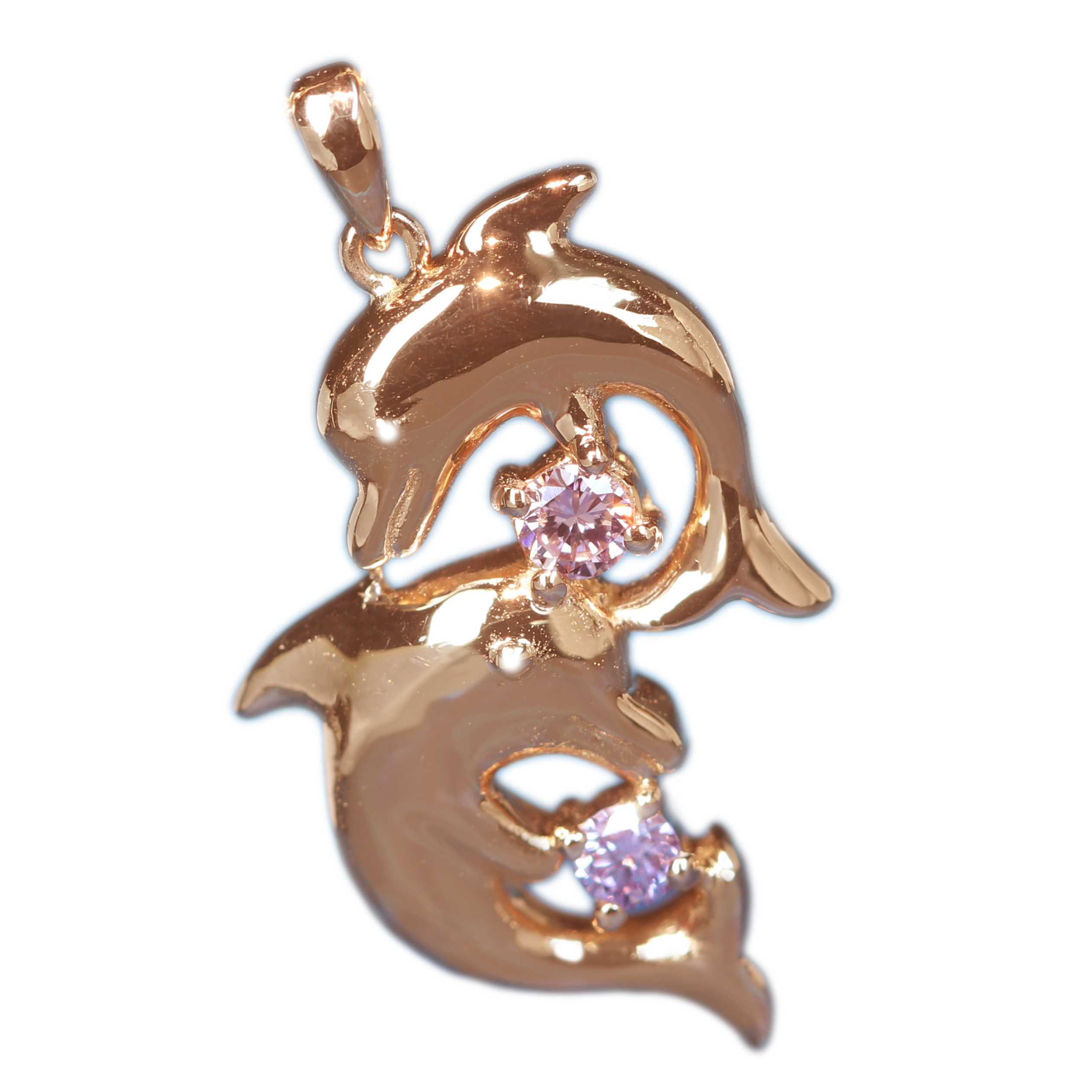 ピンクダイヤモンド ペンダントトップ いるか