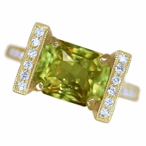 Pt900 天然クリソベリル 2.68ct ダイヤモンド 0.16ct リング Pt900 天然クリソベリル 2.68ct ダイヤモンド 0.16ct リング