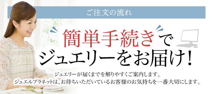 ご注文の流れ　簡単手続きでジュエリーをお届け！