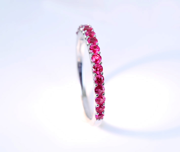 jewel planet 公式サイト / K18WG ルビー 0.6ct ハーフエタニティリング