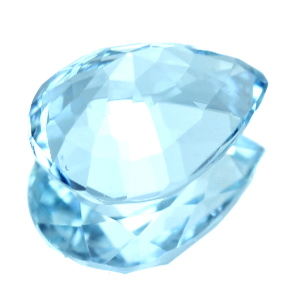 レオパードフラワーブラック アクアマリン ペアシェイプカット 一連 e