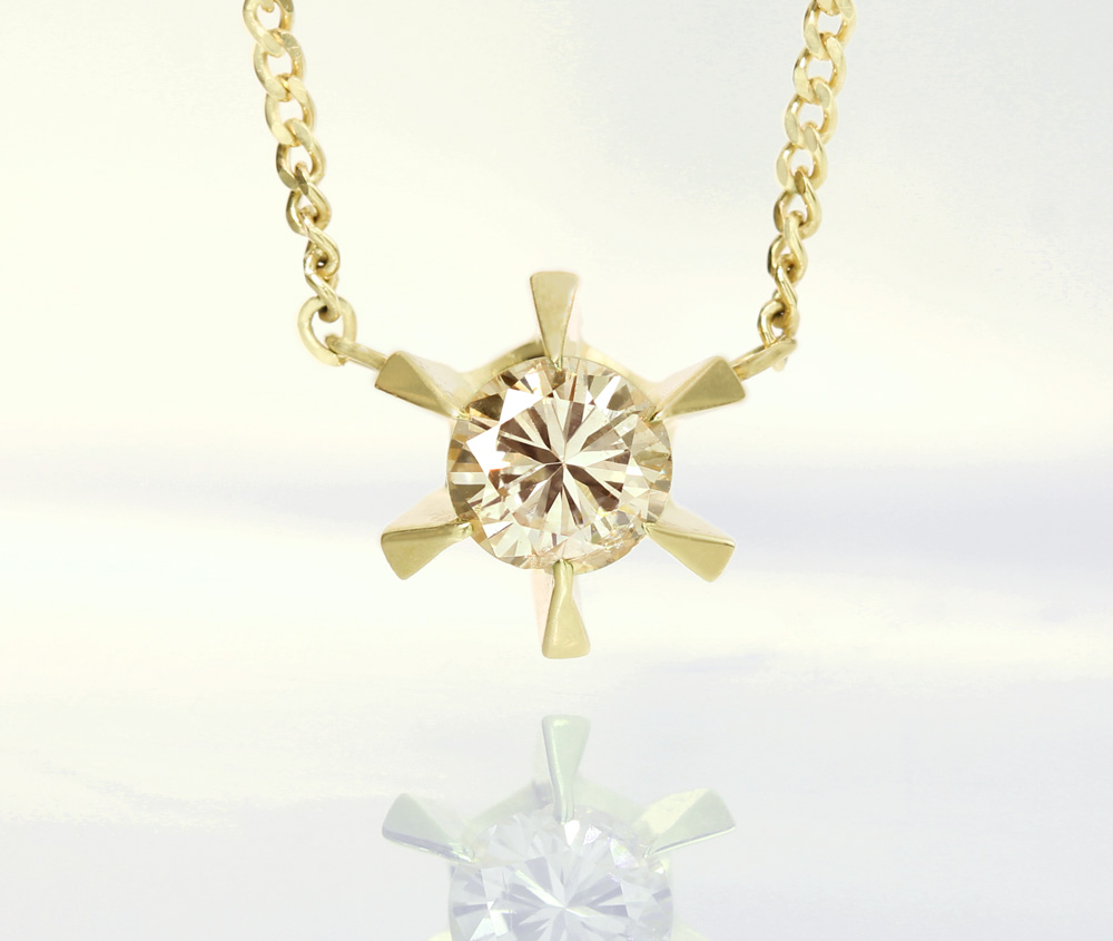 Jewel Planet 公式サイト K18 シャンパンダイヤモンド 0 3ct ネックレス