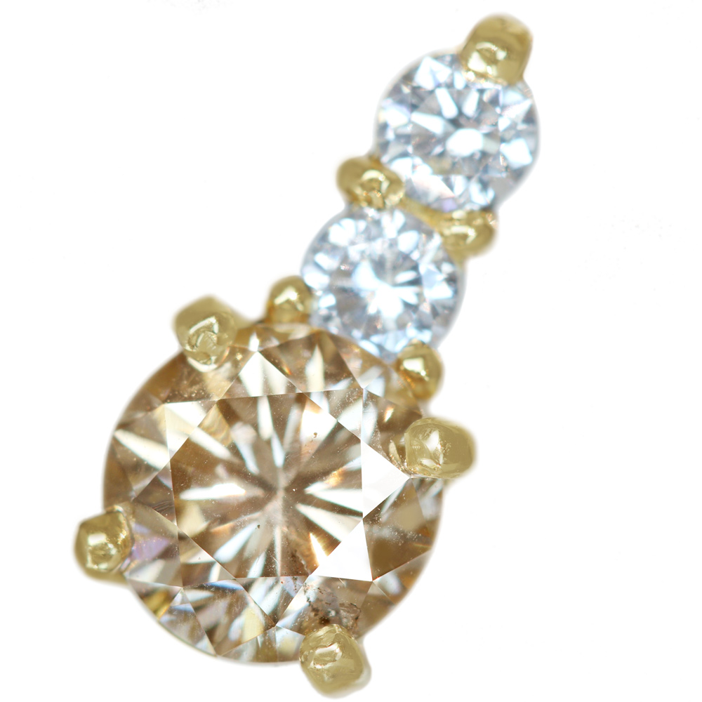 【代行販売】K18YG　ブラウンダイヤモンド　0.767ct　ダイヤモンド　0.143ct　ペンダントトップ