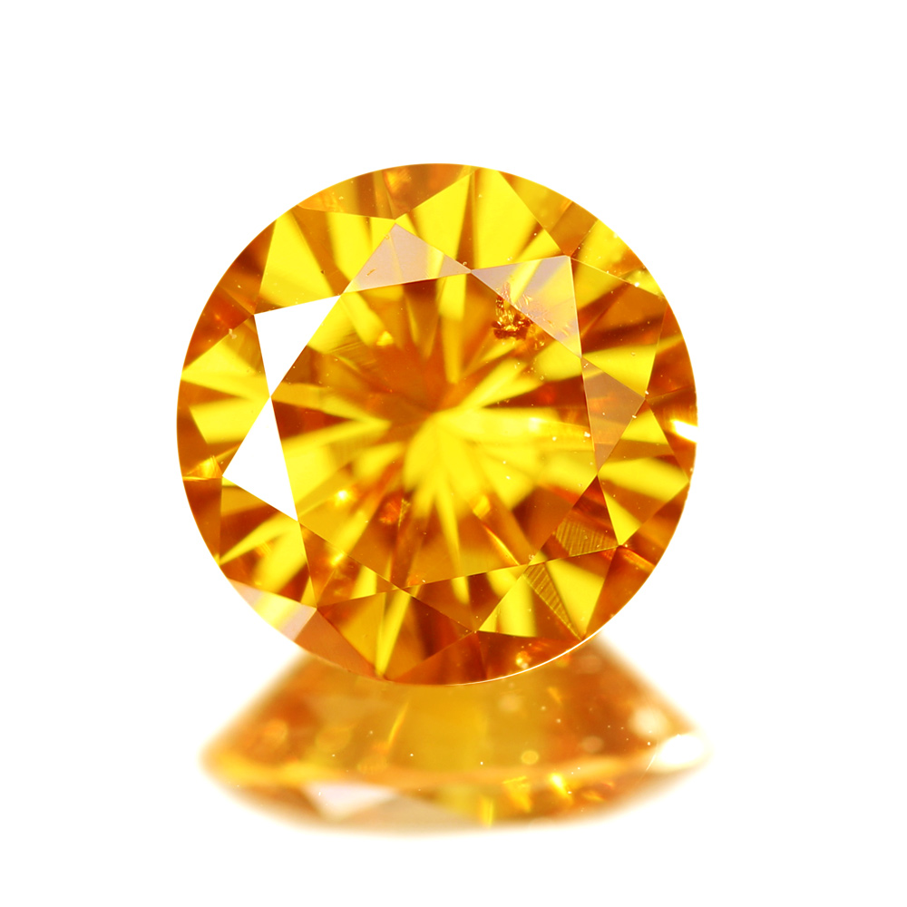 【代行販売】天然イエローダイヤモンド　0.436ct　FANCY VIVID YELLOW ORANGE　SI2　ラウンド[CGL]
