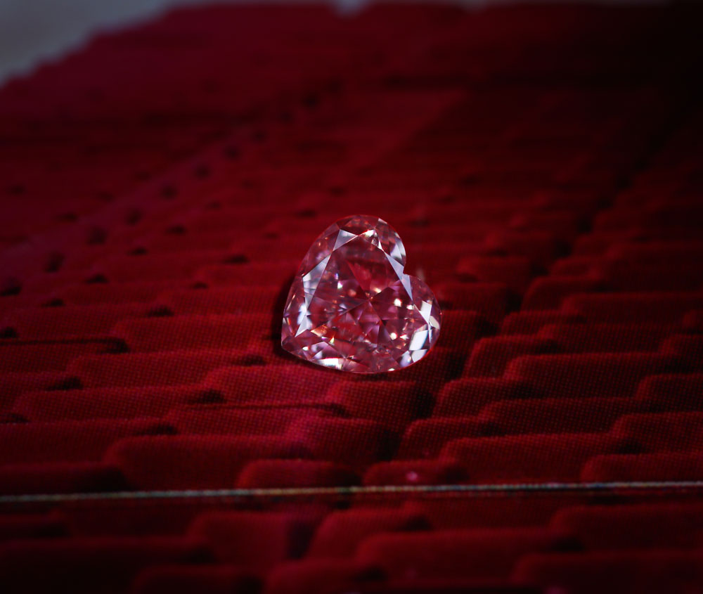 ピンクダイヤモンド FANCY  PINK  VS2  ハートシェイプ 0.198t  ルース[中央宝石研究所]