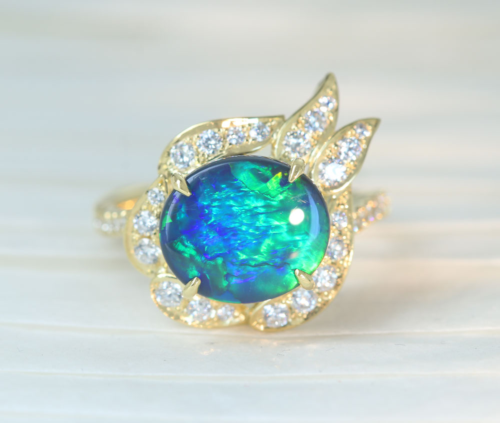 ブラックオパール リング