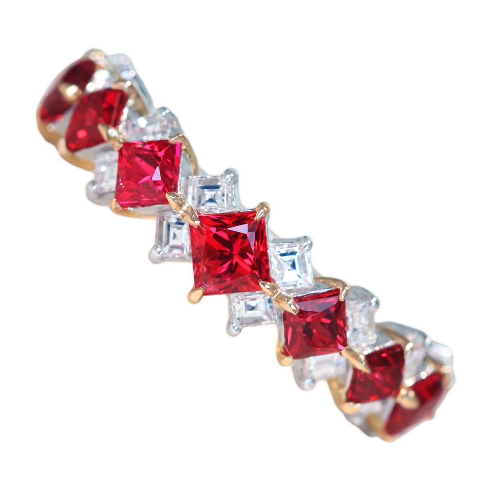 レッドスピネル ダイヤモンド リング