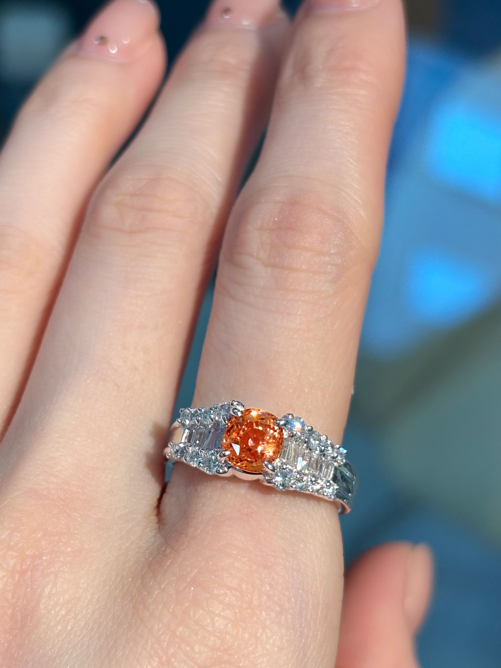 オレンジサファイア リング