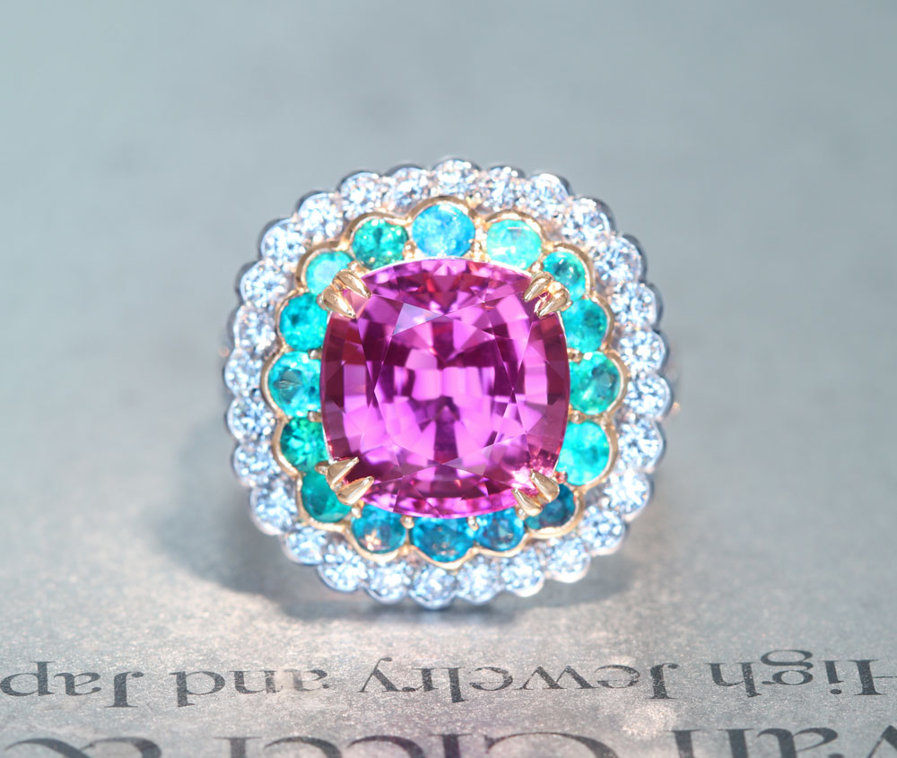 エルバイトトルマリン パライバトルマリン ダイヤモンドリング